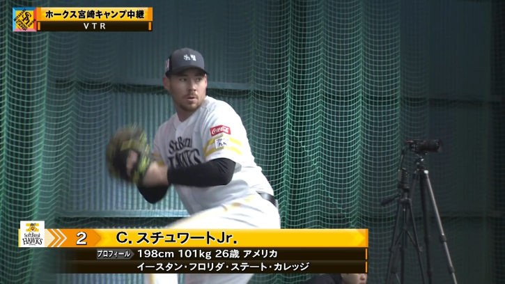 【春季キャンプ】2季ぶり公式戦登板目指すホークス・C.スチュワート・ジュニアがブルペン入り!! 2026年2月3日 福岡ソフトバンクホークス