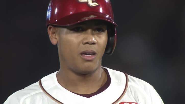 待望の一打!! イーグルス・ワォーターズ 嬉しいプロ初安打はレフトへの2ベースヒット!! 2026年6月12日 東北楽天ゴールデンイーグルス 対 広島東洋カープ